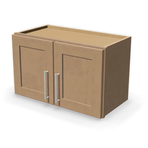 W2415 cabinet in Shaker Driftwood, angle view
