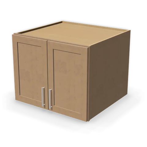 W302427 cabinet in Shaker Driftwood, angle view