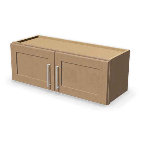 W3312 cabinet in Shaker Driftwood, angle view