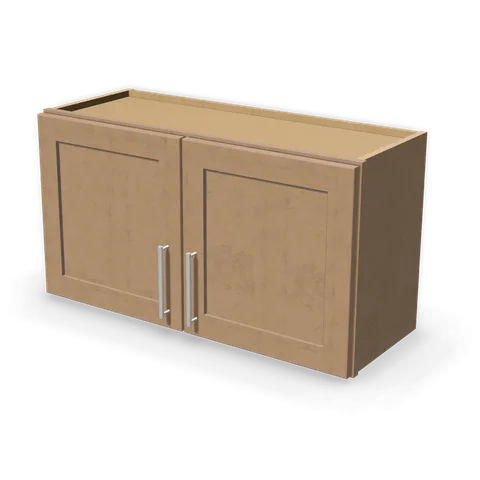 W3318 cabinet in Shaker Driftwood, angle view