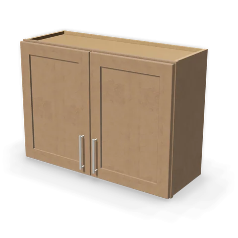 W3324 cabinet in Shaker Driftwood, angle view