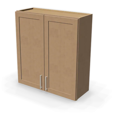 W3336 cabinet in Shaker Driftwood, angle view