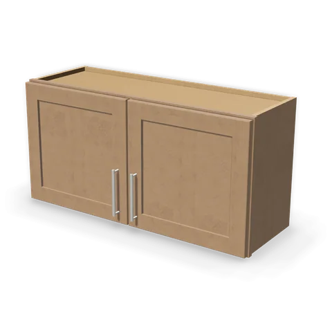 W3618 cabinet in Shaker Driftwood, angle view