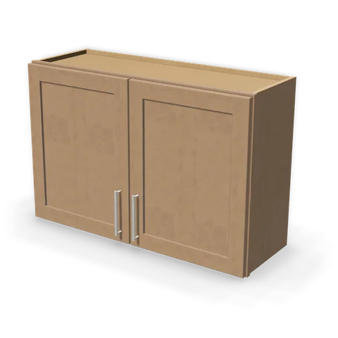 W3624 cabinet in Shaker Driftwood, angle view