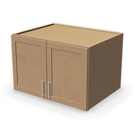 W362427 cabinet in Shaker Driftwood, angle view