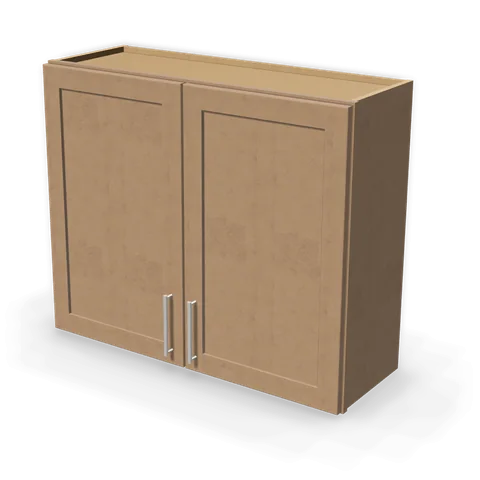 W3630 cabinet in Shaker Driftwood, angle view