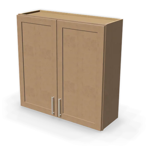 W3636 cabinet in Shaker Driftwood, angle view