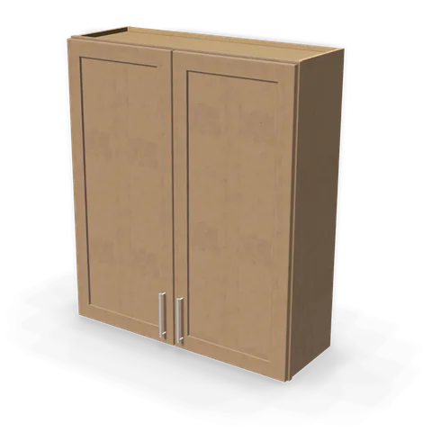 W3642 cabinet in Shaker Driftwood, angle view