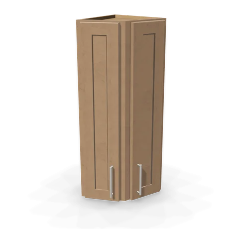 WAE1236 cabinet in Shaker Driftwood, angle view