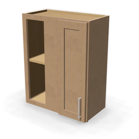 WBC2430 cabinet in Shaker Driftwood, angle view