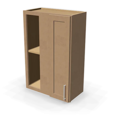 WBC2436 cabinet in Shaker Driftwood, angle view