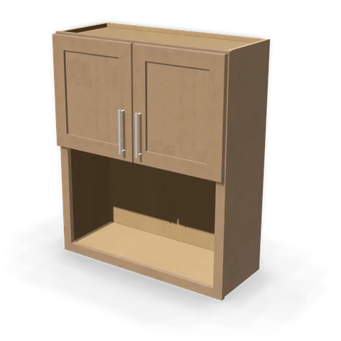 WM3036 cabinet in Shaker Driftwood, angle view