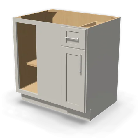 BBC39/42 cabinet in Shaker Light Gray, angle view