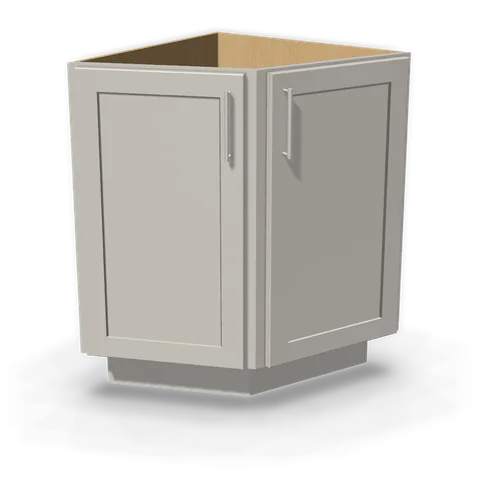 BEC24 cabinet in Shaker Light Gray, angle view
