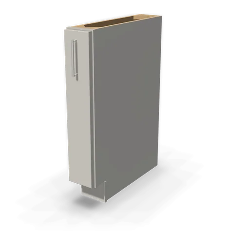 BF06-PO cabinet in Shaker Light Gray, angle view