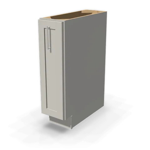 BF09-PO cabinet in Shaker Light Gray, angle view