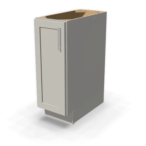 BF1224 cabinet in Shaker Light Gray, angle view