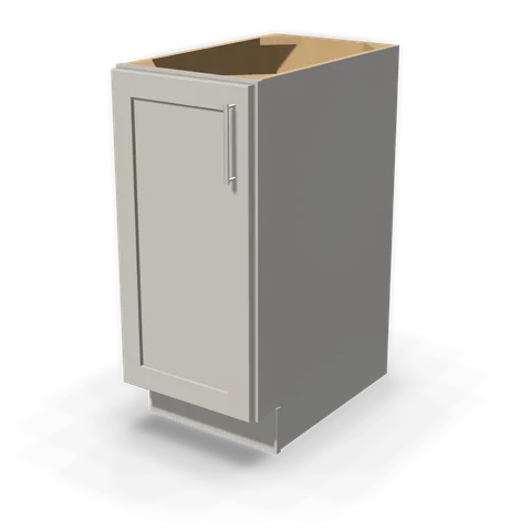 BF1524 cabinet in Shaker Light Gray, angle view