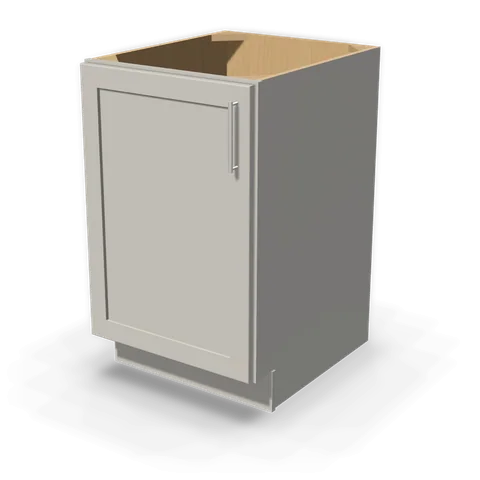 BF2124 cabinet in Shaker Light Gray, angle view