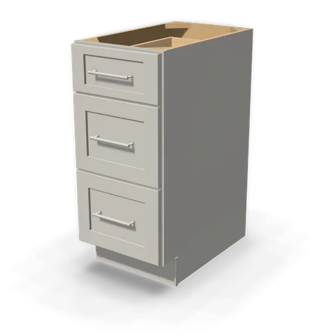 DB15 cabinet in Shaker Light Gray, angle view