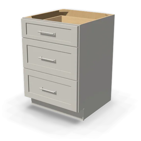 DB24 cabinet in Shaker Light Gray, angle view