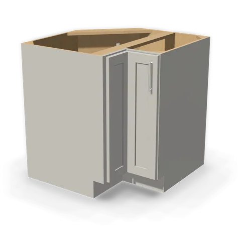 LSB33 cabinet in Shaker Light Gray, angle view