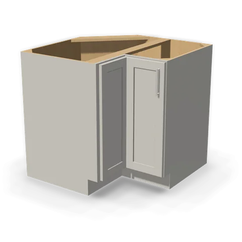 LSB36 cabinet in Shaker Light Gray, angle view