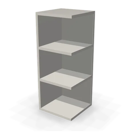 OE1230 cabinet in Shaker Light Gray, angle view