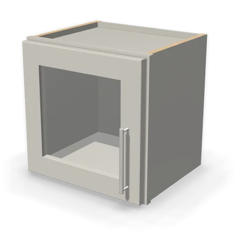 PGDW1515 cabinet in Shaker Light Gray, angle view