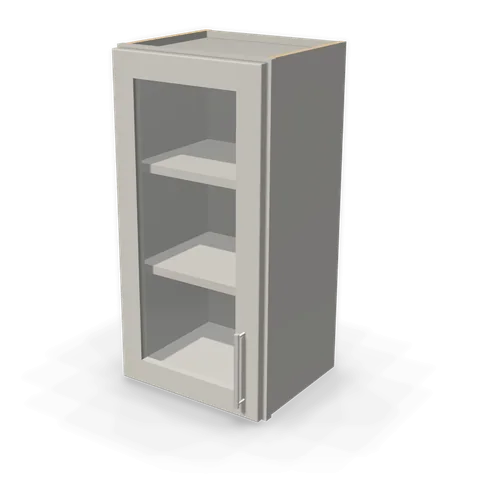 PGDW1530 cabinet in Shaker Light Gray, angle view