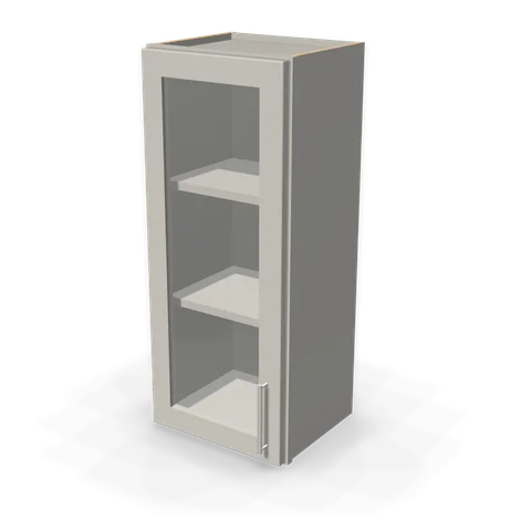 PGDW1536 cabinet in Shaker Light Gray, angle view