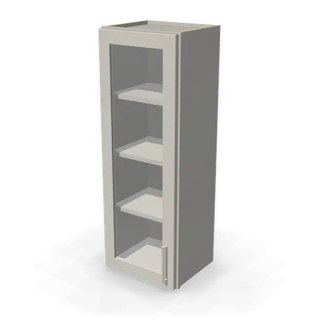 PGDW1542 cabinet in Shaker Light Gray, angle view