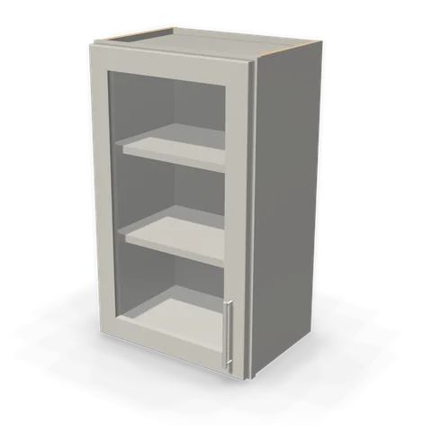 PGDW1830 cabinet in Shaker Light Gray, angle view