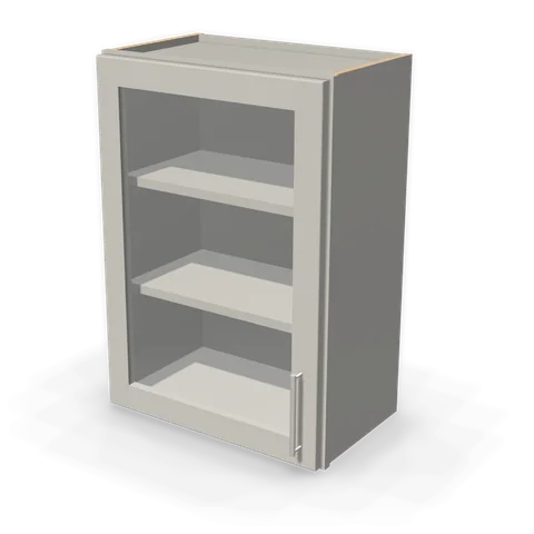PGDW2130 cabinet in Shaker Light Gray, angle view