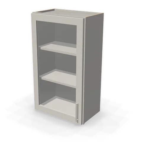 PGDW2136 cabinet in Shaker Light Gray, angle view