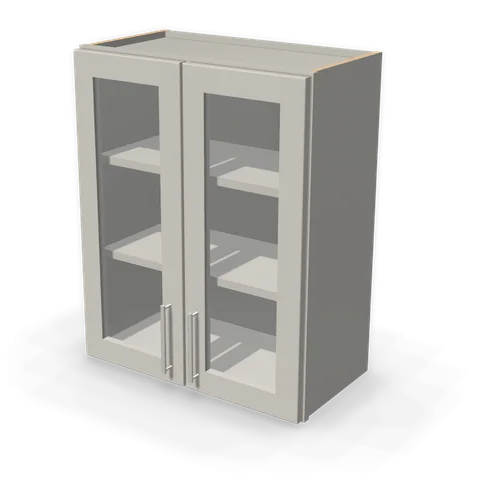 PGDW2430 cabinet in Shaker Light Gray, angle view