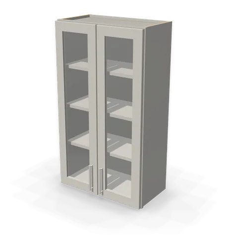 PGDW2442 cabinet in Shaker Light Gray, angle view