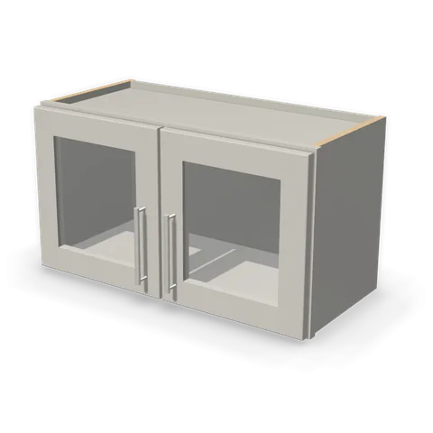 PGDW2715 cabinet in Shaker Light Gray, angle view