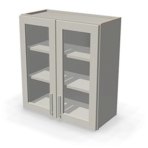 PGDW2730 cabinet in Shaker Light Gray, angle view