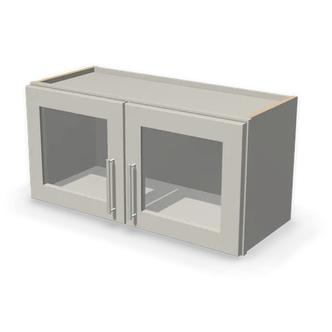 PGDW3015 cabinet in Shaker Light Gray, angle view