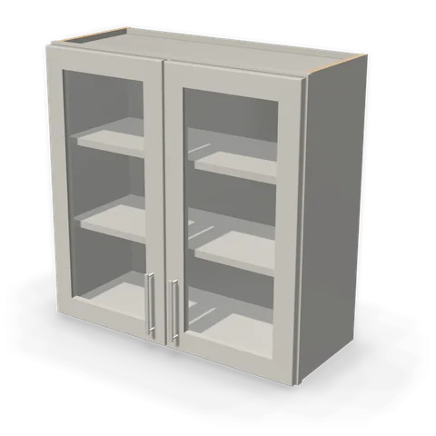PGDW3030 cabinet in Shaker Light Gray, angle view