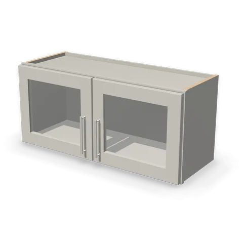 PGDW3315 cabinet in Shaker Light Gray, angle view