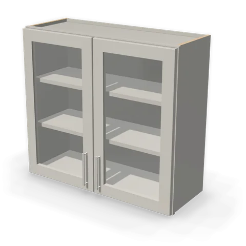 PGDW3330 cabinet in Shaker Light Gray, angle view