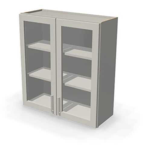 PGDW3336 cabinet in Shaker Light Gray, angle view