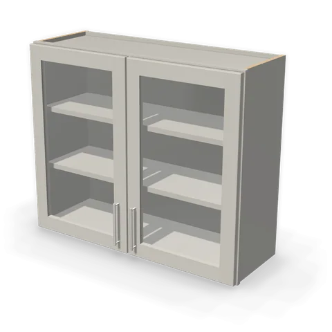 PGDW3630 cabinet in Shaker Light Gray, angle view