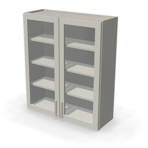 PGDW3642 cabinet in Shaker Light Gray, angle view