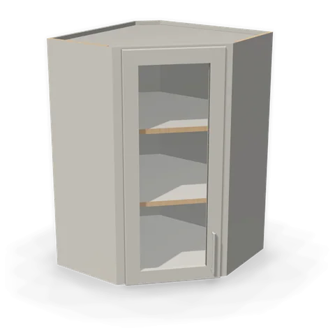 PGDWDC2436 cabinet in Shaker Light Gray, angle view