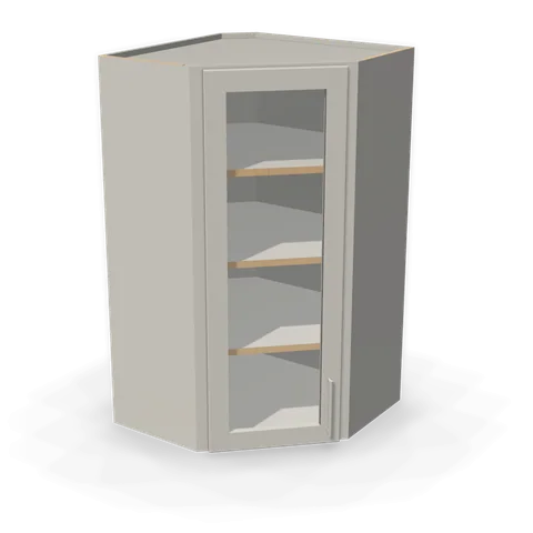 PGDWDC2442 cabinet in Shaker Light Gray, angle view