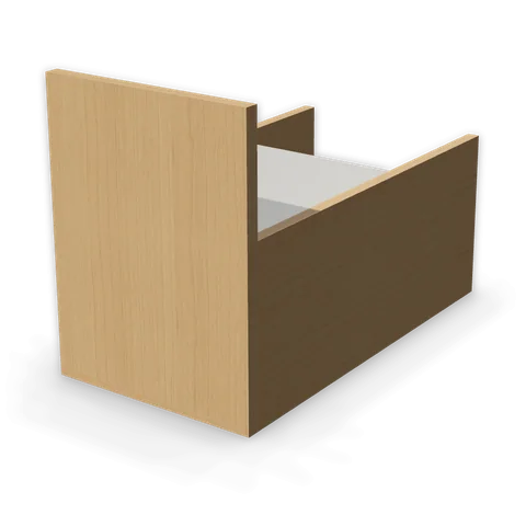 TC15" cabinet in Shaker Light Gray, angle view