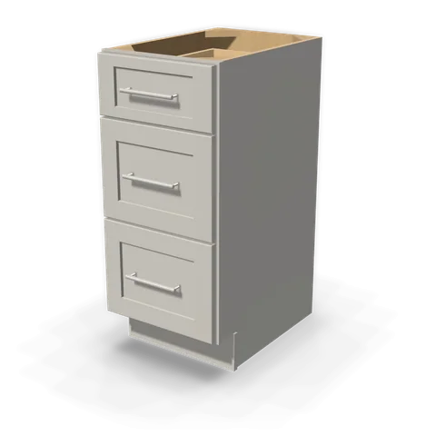 VDB1521 cabinet in Shaker Light Gray, angle view